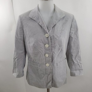 Brooks‎ Brothers Blazer 4 Blue Stripe White Button Jacket Work Career Academia